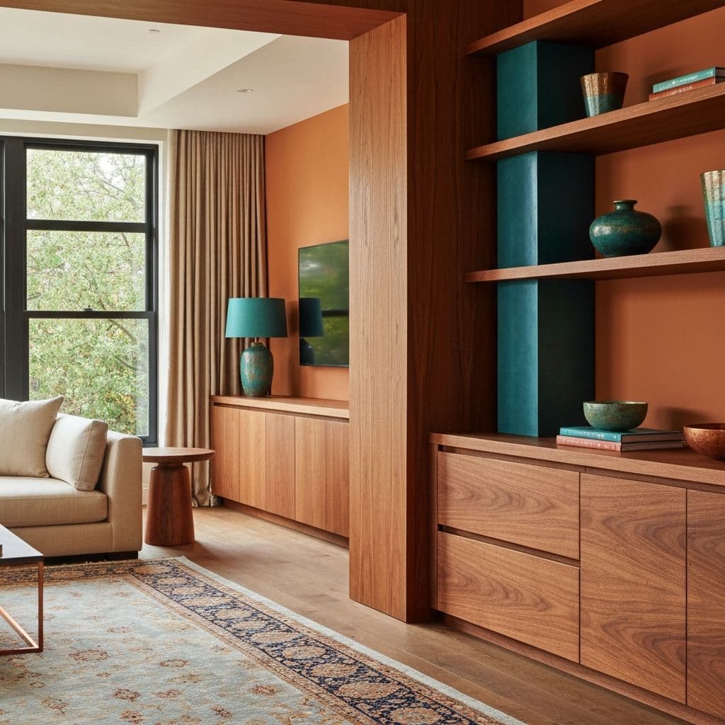 Sala de estar com móveis planejados Domove